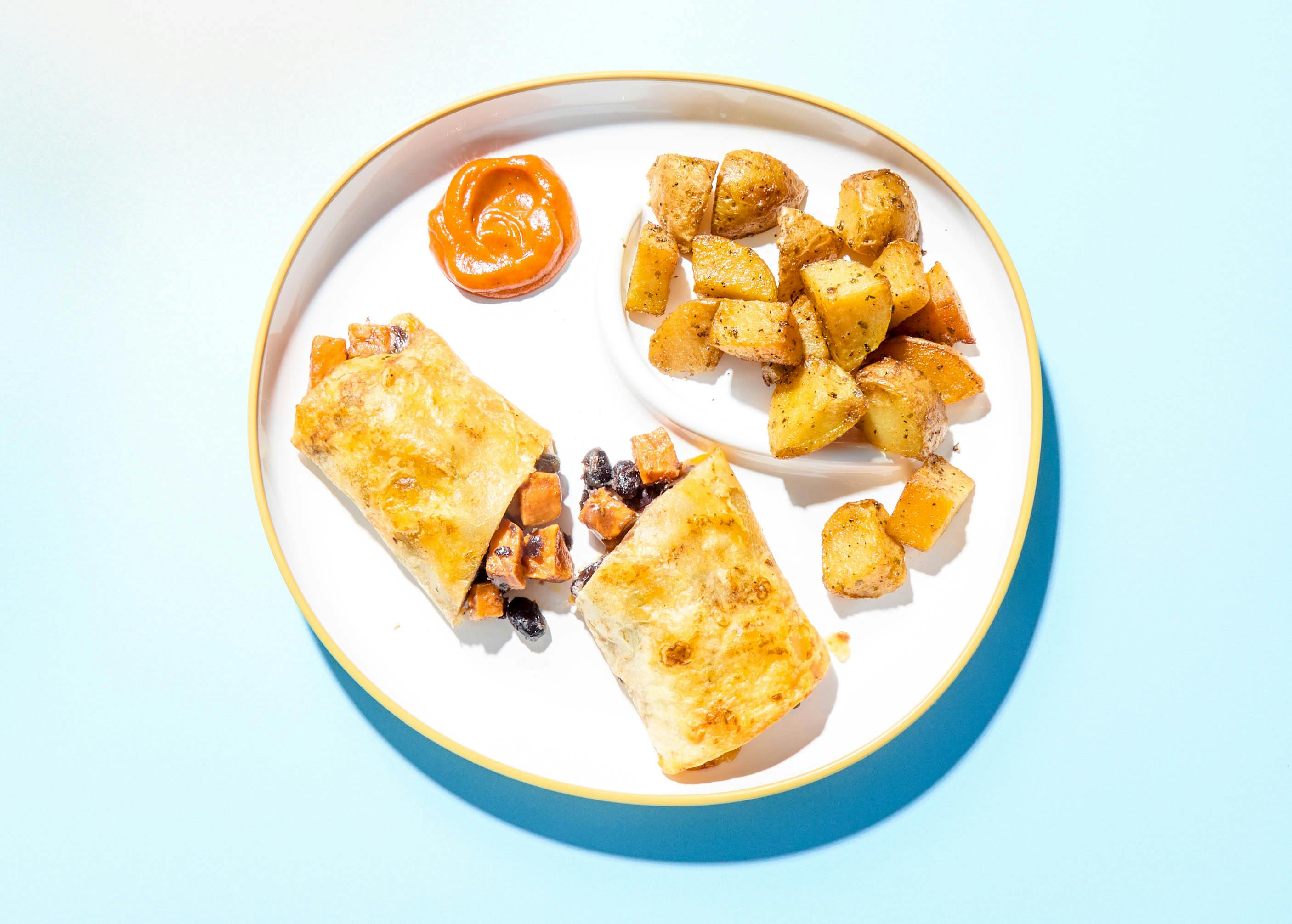 Mini Cheesy Potato Burrito by Ivy Stark