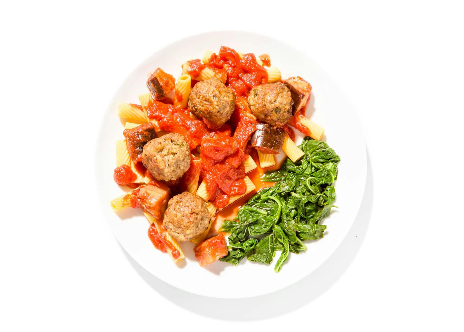 Turkey Meatballs over Rigatoni by Jona Silva